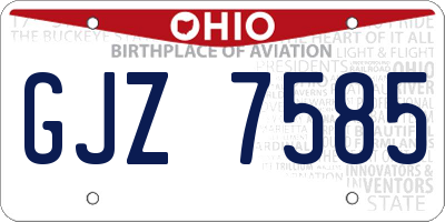 OH license plate GJZ7585
