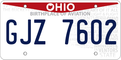 OH license plate GJZ7602