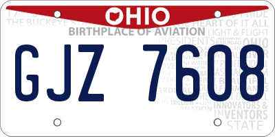 OH license plate GJZ7608