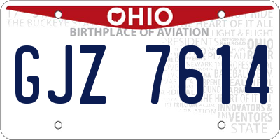 OH license plate GJZ7614