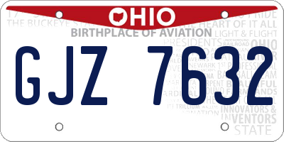OH license plate GJZ7632