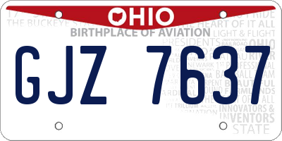 OH license plate GJZ7637