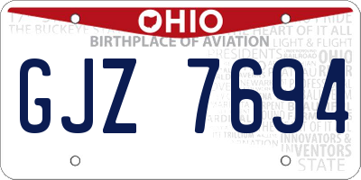 OH license plate GJZ7694