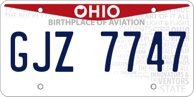 OH license plate GJZ7747