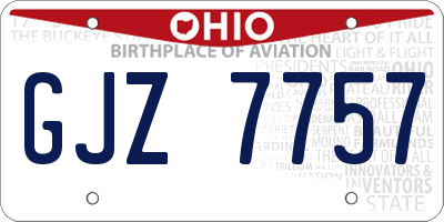 OH license plate GJZ7757