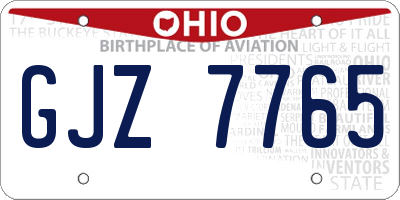 OH license plate GJZ7765