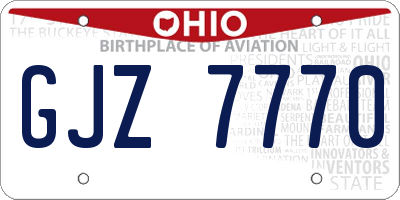 OH license plate GJZ7770