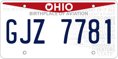 OH license plate GJZ7781