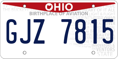 OH license plate GJZ7815
