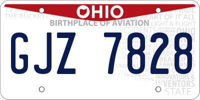 OH license plate GJZ7828