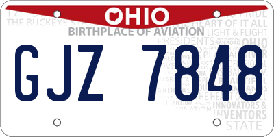 OH license plate GJZ7848