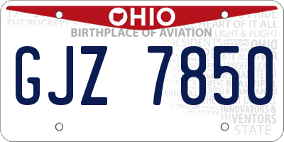 OH license plate GJZ7850