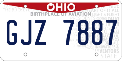 OH license plate GJZ7887