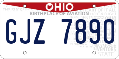 OH license plate GJZ7890