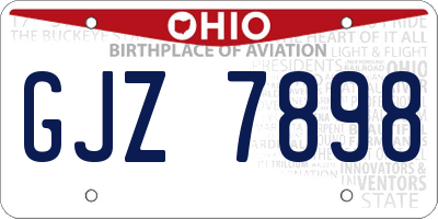 OH license plate GJZ7898
