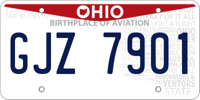 OH license plate GJZ7901
