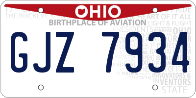 OH license plate GJZ7934
