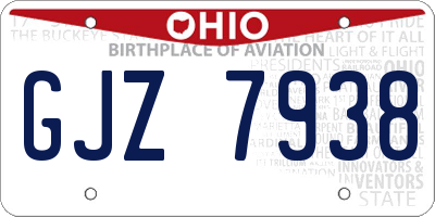 OH license plate GJZ7938