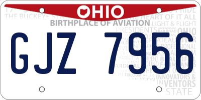 OH license plate GJZ7956