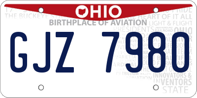 OH license plate GJZ7980