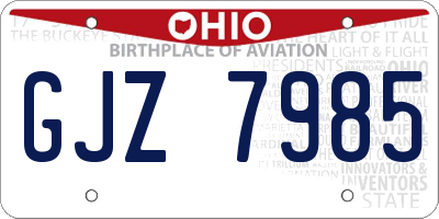 OH license plate GJZ7985