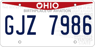 OH license plate GJZ7986