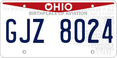 OH license plate GJZ8024