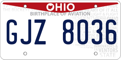 OH license plate GJZ8036