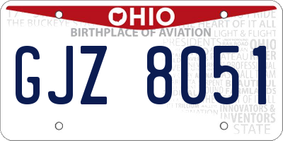 OH license plate GJZ8051