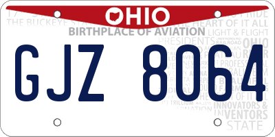 OH license plate GJZ8064