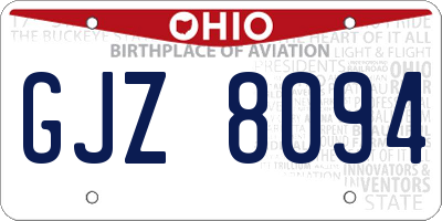 OH license plate GJZ8094