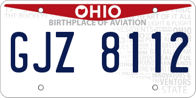 OH license plate GJZ8112