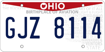 OH license plate GJZ8114