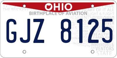 OH license plate GJZ8125