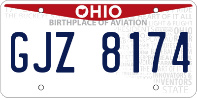 OH license plate GJZ8174