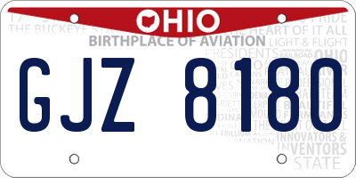 OH license plate GJZ8180
