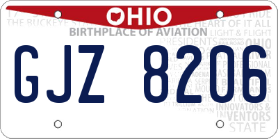 OH license plate GJZ8206