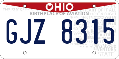 OH license plate GJZ8315