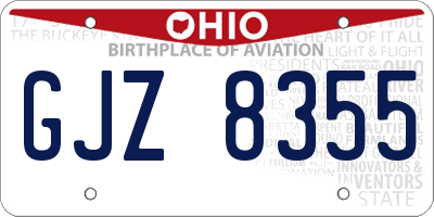OH license plate GJZ8355