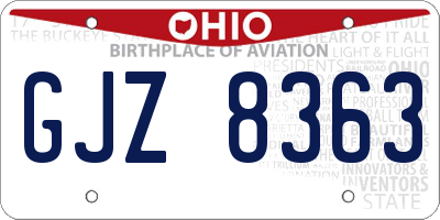 OH license plate GJZ8363