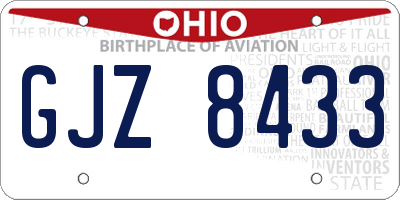 OH license plate GJZ8433