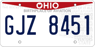 OH license plate GJZ8451