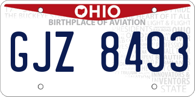 OH license plate GJZ8493