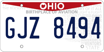 OH license plate GJZ8494