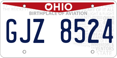 OH license plate GJZ8524