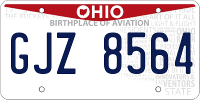 OH license plate GJZ8564