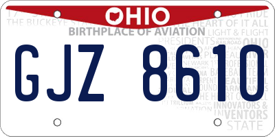 OH license plate GJZ8610