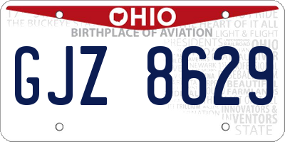OH license plate GJZ8629