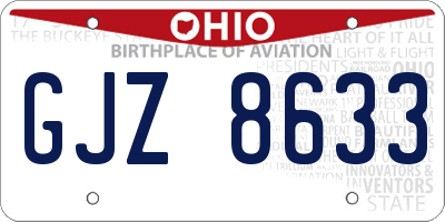 OH license plate GJZ8633