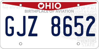 OH license plate GJZ8652
